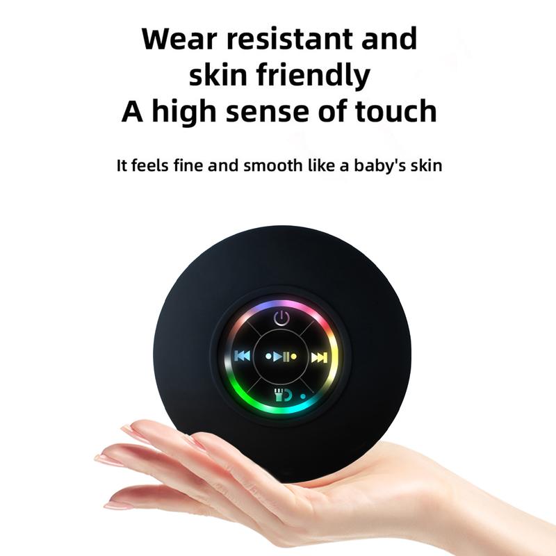 【Free Shipping】Mini Bluetooth Shower Speaker with LED light, Portable IPX4 Waterproof, Hands-Free Speakerphone. Rechargeable Using Micro USB, Wireless Stereo for Beach, Shower & Home - 2